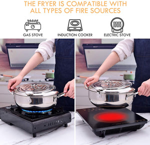 Stainless Deep Frying Pot With Thermometer