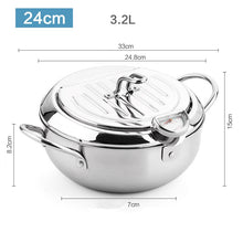 Load image into Gallery viewer, Stainless Deep Frying Pot With Thermometer