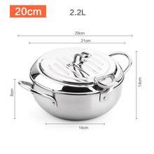 Load image into Gallery viewer, Stainless Deep Frying Pot With Thermometer