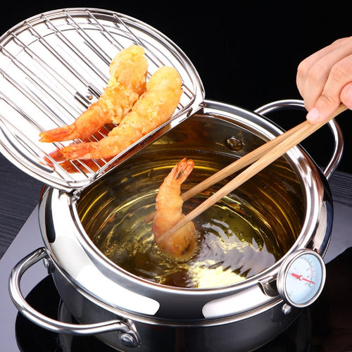 Stainless Deep Frying Pot With Thermometer
